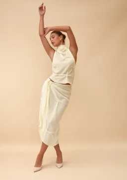 Koster Kulture Marbella Halter & Skirt Ivory Size S / AU 6-8 for rent on The Volte - image 4