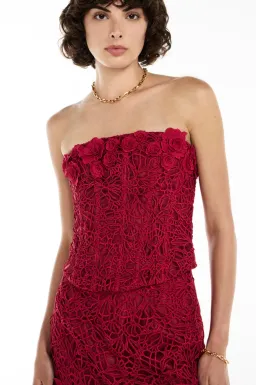 Manning Cartell Tea Ceremony Bustier Size AU 6 and Mini Skirt Size AU 4 Set in Ruby Red for rent on The Volte - image 4