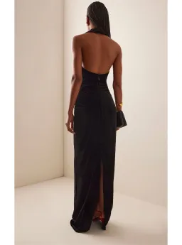 Rachel Gilbert Martin Plunge Maxi Dress in Black Size 1 / AU 8 for rent on The Volte - image 2