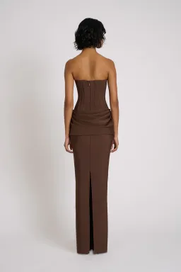Eliya The Label Hilda Gown Maxi Brown Size AU 8 for rent on The Volte - image 2