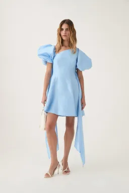 AJE Arista Tulip Sleeve Mini Dress Powder Blue Size 16 for rent on The Volte - image 2