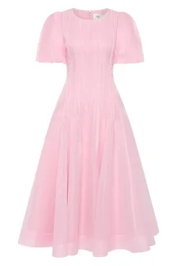 AJE Nova Pleated Midi Dress Pink Size AU 16  for rent on The Volte - image 5