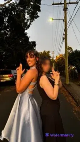 Alyce Paris A Formal Affair Ice-Blue High-Low Halter Neck Dress Size 10/XS for rent on The Volte - image 1