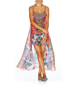 Camilla Kabuz Kiz with Sheer Overlay Mini Dress Multi Print Size 3 AU 14 for rent on The Volte - image 1