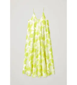 COS Long Slip Midi Dress Yellow Print Size 8 (fits up to small 10) for rent on The Volte - image 6