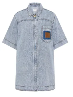 Aje Aura Denim Mini Tunic Dress Size AU 12 for rent on The Volte - image 2