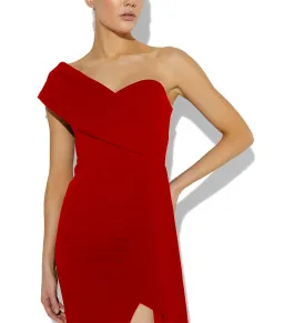 Montique Bella Stretch Crepe Maxi Gown Red Size AU 8 for rent on The Volte - image 3