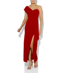 Montique Bella Stretch Crepe Maxi Gown Red Size AU 8 for rent on The Volte - image 2