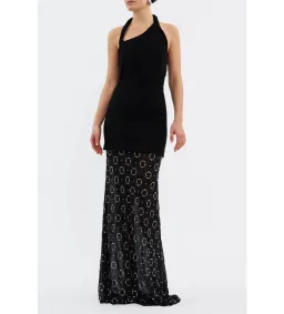 Rebecca Vallance Ellasandra Halter Gown Black Size 4 for rent on The Volte - image 1
