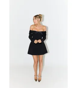Odd Muse The Ultimate Muse Bow Mini Dress Black Size AU 4  for rent on The Volte - image 1