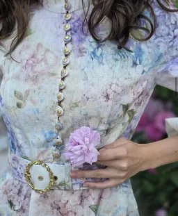 Zimmermann Dawning Buttoned Midi Dress Multi Hydrangea Size 3/AU 14 for rent on The Volte - image 4