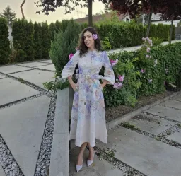 Zimmermann Dawning Buttoned Midi Dress Multi Hydrangea Size 3/AU 14 for rent on The Volte - image 3