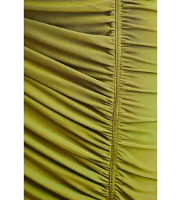 Meshki Capri Gathered Slinky Maxi Dress Vintage Olive Size 6/XS for rent on The Volte - image 6