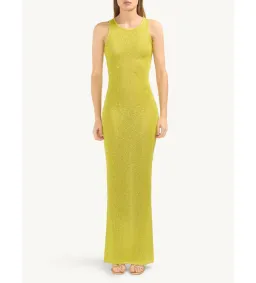Asta Resort Natalia Maxi Dress in  Chartreuse Sequin Size AU 6 for rent on The Volte - image 3