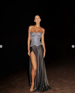 Tsarskaya Sparkling Silver Corset Shine & Black Skirt Wind Melody Size 10 for rent on The Volte - image 1