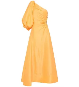 Aje Concept One Shoulder Puff Sleeve Midi Dress Mango Sorbet Size AU 6  for rent on The Volte - image 5