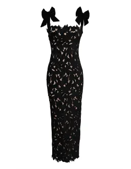 House of CB Tiff Velvet Lace Maxi Dress Black Size 10/S for rent on The Volte - image 4