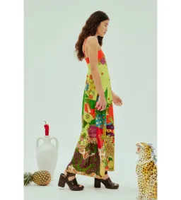 Alemais Tiger Day Midi Dress Multi Print Size AU 12 for rent on The Volte - image 3