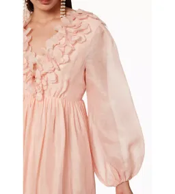 Zimmermann The Lovestruck Garland Midi Dress in Pink Size 2/ AU 12 for rent on The Volte - image 2