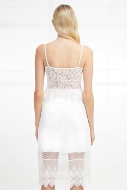 French Connection Delos Lucky Layer Strappy Dress White  Size 12  for rent on The Volte - image 5