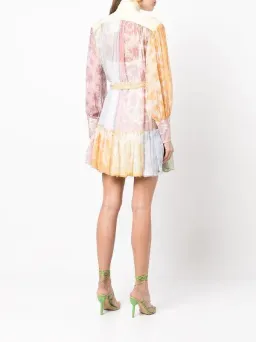 Zimmermann Dancer Lantern Mini Dress Spliced Lace Print AU 10 for rent on The Volte - image 3