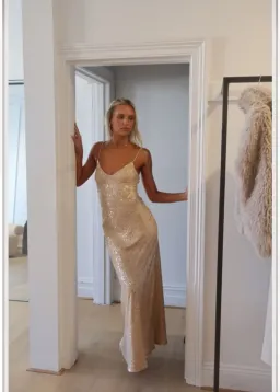 Manning Cartel  Light Angles Slip Dress Gold Size 8 for rent on The Volte - image 6