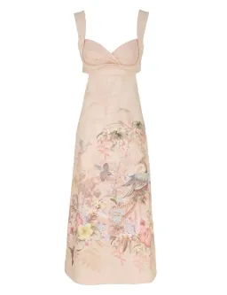 Zimmermann Illuminate Midi Dress Cream Size 0/Au 8  for rent on The Volte - image 1
