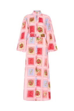 Palm Noosa Noddy Shirt Maxi Dress in Strawberry Stamp Print Size AU 10  for rent on The Volte - image 5