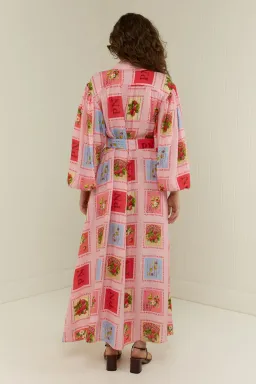 Palm Noosa Noddy Shirt Maxi Dress in Strawberry Stamp Print Size AU 10  for rent on The Volte - image 3