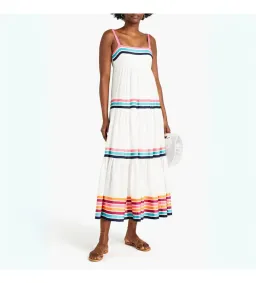 Zimmermann Lulu Ribbon Tiered Maxi Dress in Multi White Size 0/ AU 8 for rent on The Volte - image 2