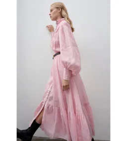 Alemais Halcyon Midi Dress in Pink Size 8 for rent on The Volte - image 2