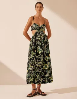 Shona Joy Lina Bustier Cut Out Midi Dress Size 12 for rent on The Volte - image 1