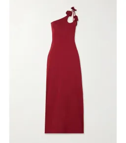 Maygel Coronel Celosía One-Shoulder Appliquéd Stretch-Jersey Midi Dress Red Size 6 for rent on The Volte - image 3
