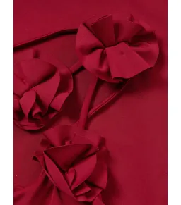 Maygel Coronel Celosía One-Shoulder Appliquéd Stretch-Jersey Midi Dress Red Size 6 for rent on The Volte - image 4