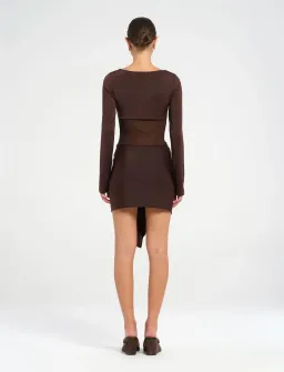 Benni Juni Mini Dress in Chocolate Size AU 6 for rent on The Volte - image 3