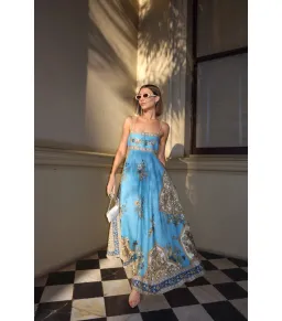 Alemais Cassie Sundress Blue Print Size AU 8 for rent on The Volte - image 1