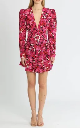 Rebecca Valance Bramble V-Neck Mini Dress Floral Size 8 for rent on The Volte - image 1