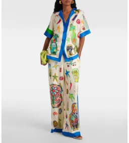 Alemais Rollers Silk Twill Shirt and Pants Multi Size 10  for rent on The Volte - image 1