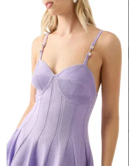 Aje Phaedra Ottoman Bustier Mini Dress in Lilac Size 6/XS for rent on The Volte - image 4