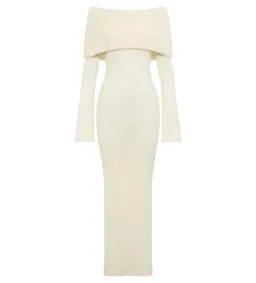 Meshki Marisol Off Shoulder Boucle Maxi Dress in Ivory Size L / AU 12 for rent on The Volte - image 6