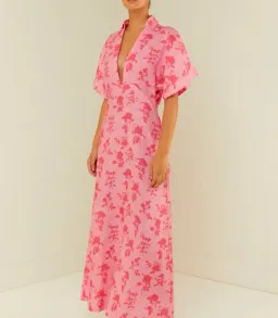 Palm Noosa Jasmine Dress Pink Floral Dress Size 6  for rent on The Volte - image 2