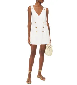 Zimmermann The Lovestruck Buttoned Linen Pleat Mini Dress White Size 1 AU 10 for rent on The Volte - image 5