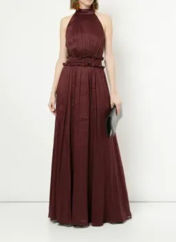 Aje Georgia Maxi Dress Burgundy Size 6 for rent on The Volte - image 1