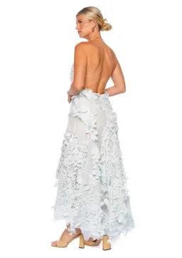 Zimmermann Natura Lasercut Halter Maxi Dress in Mint Size 0 / AU 8 for rent on The Volte - image 3