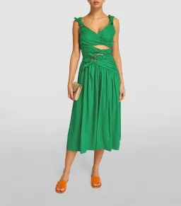 Zimmermann Tiggy Bow Midi Dress In Green Size 1 / AU 10  for rent on The Volte - image 2