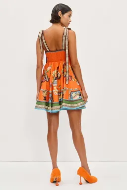 Alemais Rocco Sundress Mini Dress in Orange Multi Size AU 8 for rent on The Volte - image 3