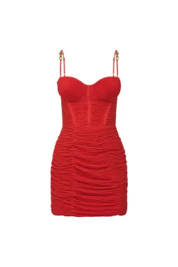 Manning Cartell Double Time Pleat Mini Dress Red Size 8 for rent on The Volte - image 4