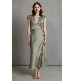 Bec & Bridge The Dreamer Wrap Midi Dress Sage Size AU 16 for rent on The Volte - image 1