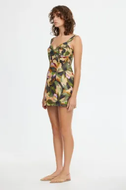 Acler Lydon Mini Dress in Green Floral Size 12  for rent on The Volte - image 2