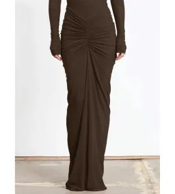 Effie Kats Pia Bodysuit Size S / AU 8 & Pilar Mesh Skirt Size XS / AU 8 Set Chocolate for rent on The Volte - image 3